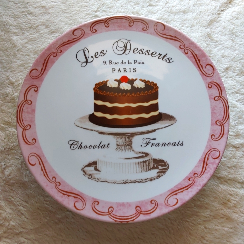 🌺 NWT Les Desserts Porcelain Dessert/Cake Plate w/Pedestal